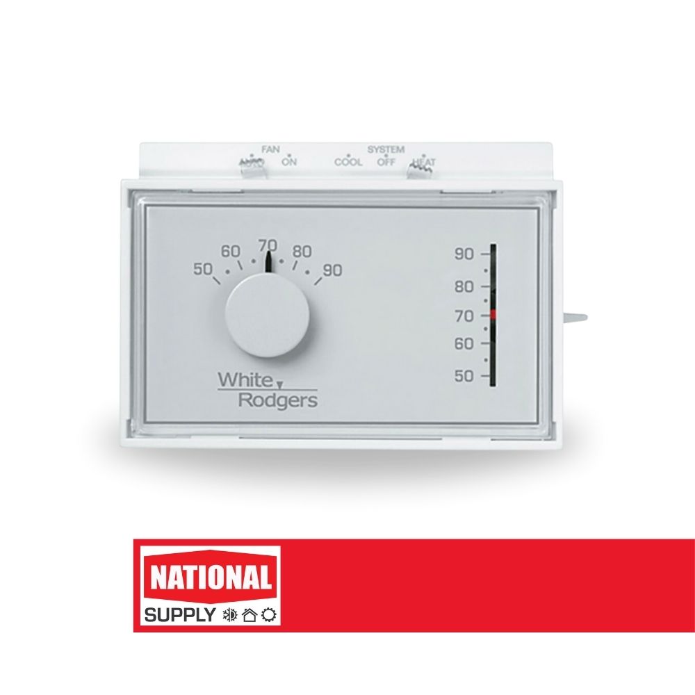 Thermostat Emerson White Rodgers 1F56N-361 Non-Programmable 1 Heat / 1 Cool 24V Horizontal Mount
