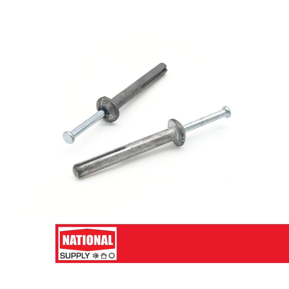 1/4"x2" Nail-On Concrete Expansion Anchor Drive Pin Mushroom Head Qty 100