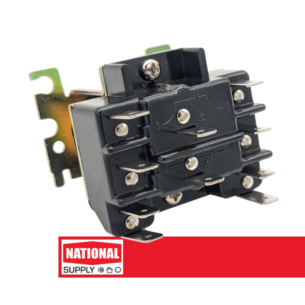 Semi-Enclosed Relay ? 2 Pole HVAC Switching Relay, 240 V, DPDT