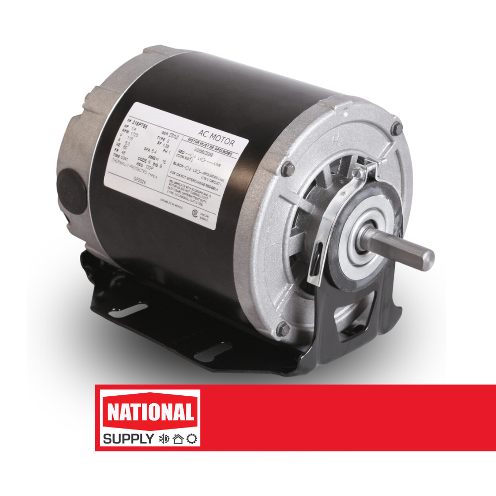 5.5" Belted Fan Motor, Split Phase, 1/3 HP,  1725 RPM,  115 V,  6.8 A
