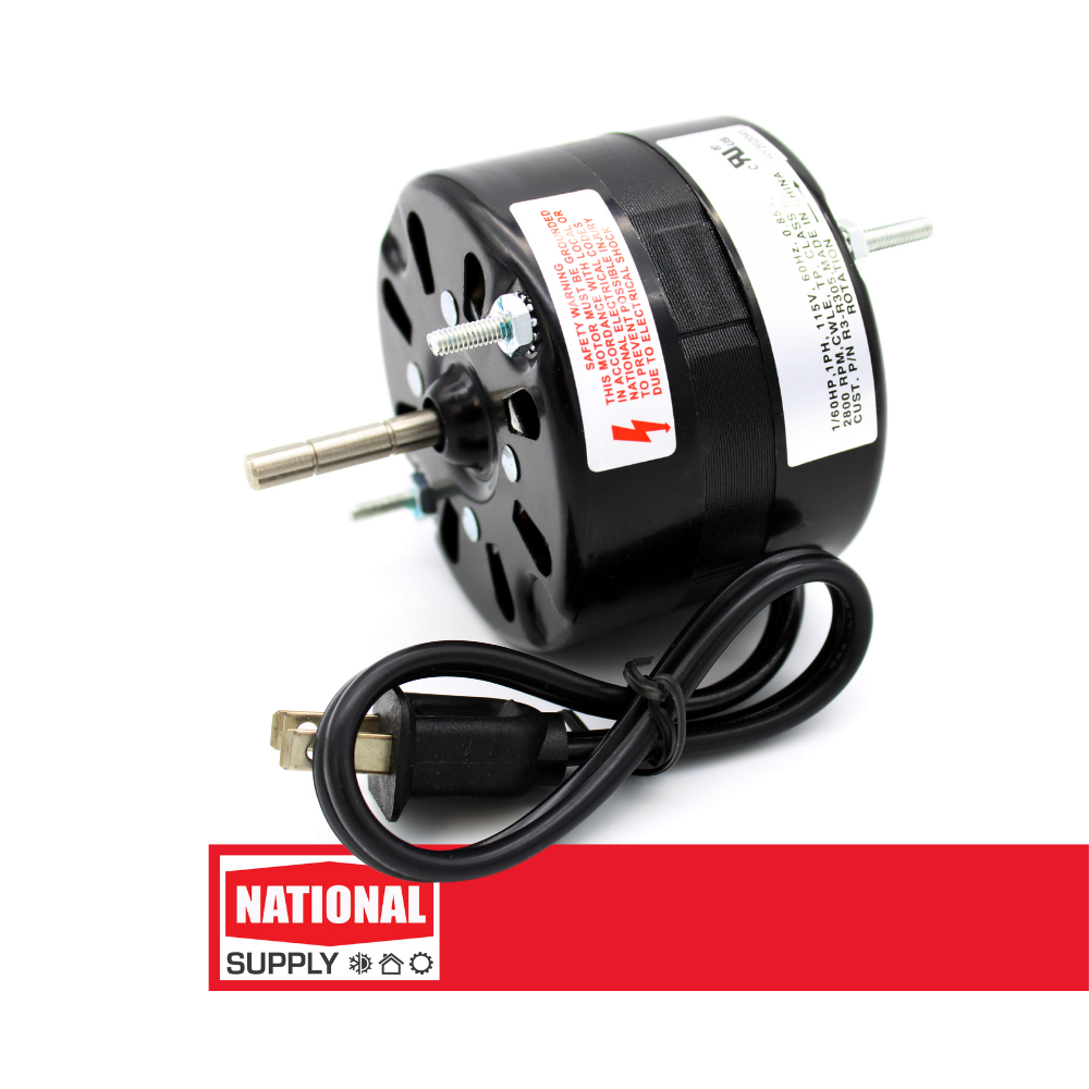 3.3" Exhaust Fan Motor, Shaded Pole, 1/60 HP, 2800 RPM, 115 V, 0.85 A